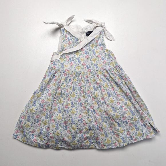 Ralph Lauren Dress Girls Size 24m Blue Floral Sundress - Picture 1 of 5
